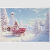 Slee in Sneeuw 1 Decoupage Papier (Voorkant)