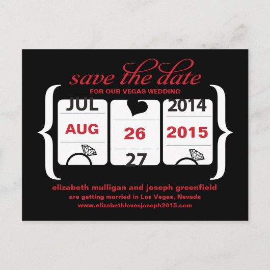 Slee Machine Opslagdatum - Trouwen Aankondigingskaart (Voorkant)