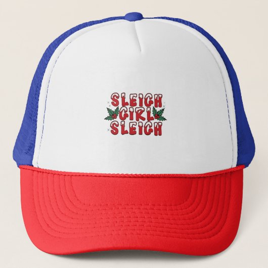 Slee meis slee Kerstmis lelijke Kerstmis grappig Trucker Pet (Voorkant)