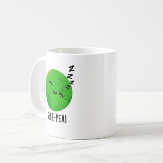 Slee-pea Grappige Sleeping Pea Pun Koffiemok (Voorkant links)