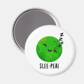 Slee-pea Grappige Sleeping Pea Pun Magneet (Voorkant / Achterkant)