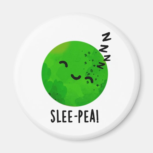 Slee-pea Grappige Sleeping Pea Pun Magneet (Voorkant)