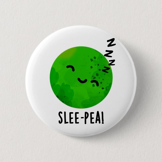 Slee-pea Grappige Sleeping Pea Pun Ronde Button 5,7 Cm (Voorkant)