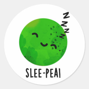 Slee-pea Grappige Sleeping Pea Pun Ronde Sticker