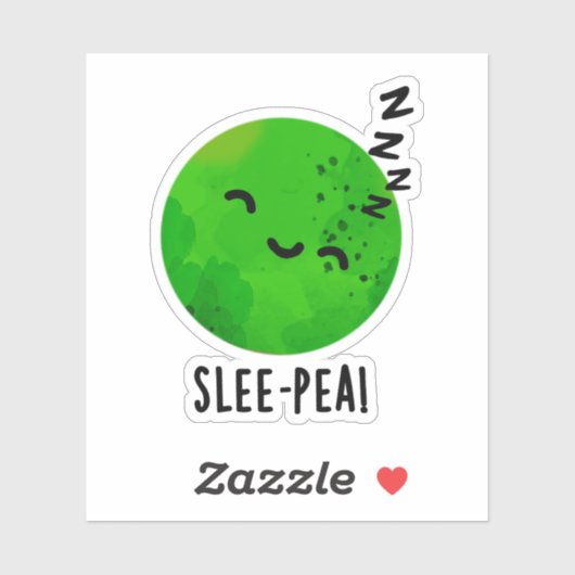 Slee-pea Grappige Sleeping Pea Pun Sticker (Vel)