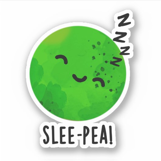 Slee-pea Grappige Sleeping Pea Pun Sticker (Voorkant)