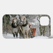 slee+ride,sneeuw,bos,paard,winter,wit,gallop, Case-Mate iPhone case (Achterkant (horizontaal))