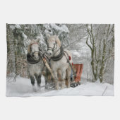 slee+ride,sneeuw,bos,paard,winter,wit,gallop, theedoek (Horizontaal)