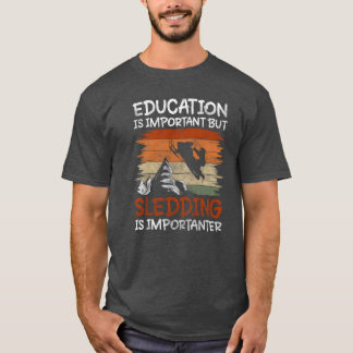 Slee Winter Sporten Houten Slede grappig vintage T-shirt