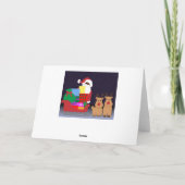 slee zwarte kerstman feestdagen kaart (Achterkant)