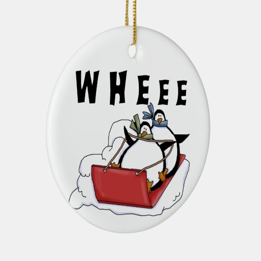 Sleedpinguïns vakantie Ornament (Rechts)