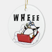 Sleedpinguïns vakantie Ornament (Links)