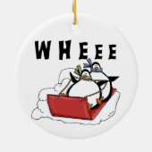 Sleedpinguïns vakantie Ornament (Achterkant)