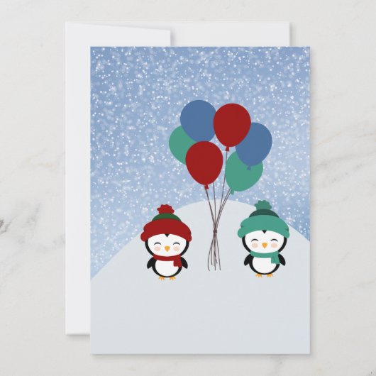 sleeën verjaardag uitnodiging (Achterkant)