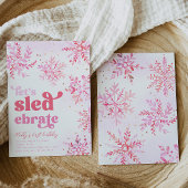 sleeën verjaardagsfeestuitnodiging kaart