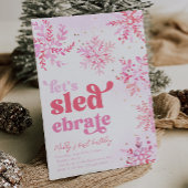 sleeën verjaardagsfeestuitnodiging kaart