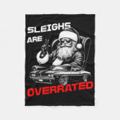 Sleeën zijn overschat Santa Clic Muscle Car Christ Fleece Deken (Voorkant)