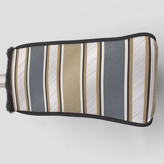 Sleek and Modern Stripe Pattern Golf Putter Cover (Voorkant)