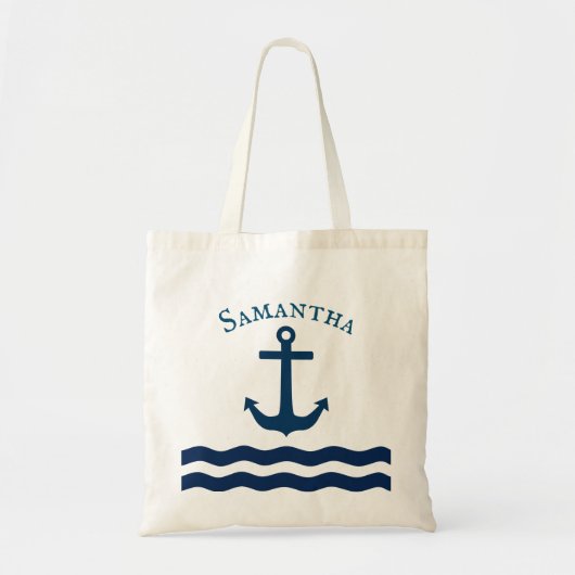 Sleek Anker Zeevaart Maatwerk Tote Bag (Voorkant)