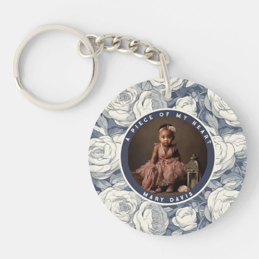 Sleek Anniversary Gifts For Her Rose Flower Sleutelhanger (Voorkant)