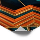 Sleek Art Deco Panther Silhouette Black Gold Poster (Hoek)