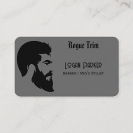Sleek Black Barber Men's Stylist Minimalist Visitekaartje