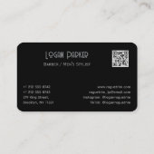 Sleek Black Barber Men's Stylist Minimalist Visitekaartje (Achterkant)
