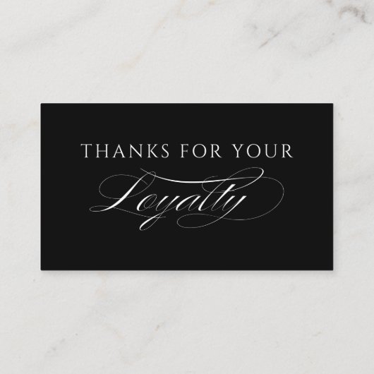 Sleek Black Modern Hearts Customer Loyalty Cards (Achterkant)