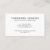 Sleek Black Modern Lighting Wire Electrician Visitekaartje (Achterkant)