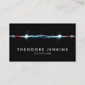 Sleek Black Modern Lighting Wire Electrician Visitekaartje (Voorkant)