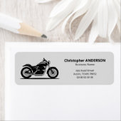 Sleek Black Motorcycle Return Address Label (Insitu)