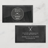 Sleek Black Rich Dark Wood | Leather Frame Visitekaartje (Voorkant / Achterkant)