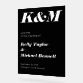 Sleek Black Welcome with Initials Acryl Bord (Hoek)