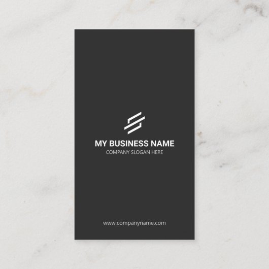 Sleek Black & White Minimalist Corporate Visitekaartje (Achterkant)