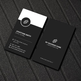 Sleek Black & White Minimalist Corporate Visitekaartje