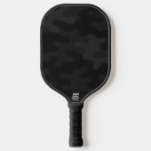Sleek Camo Deep Black Dark Charcoal Tones Modern  Pickleball Paddle (Voorkant)