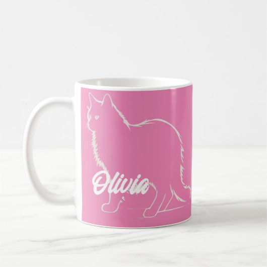 Sleek Cat Silhouette - Purr-fect Morning Companion Koffiemok (Links)