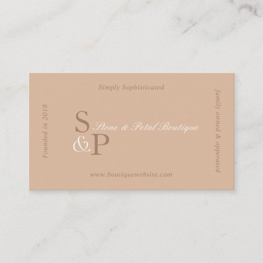 Sleek Chic Minimal Elegant Boutique Monogram Logo Visitekaartje (Voorkant)