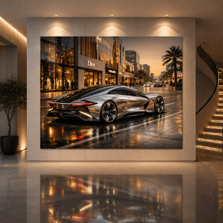 Sleek Concept Supercar Wall Decor Kaart