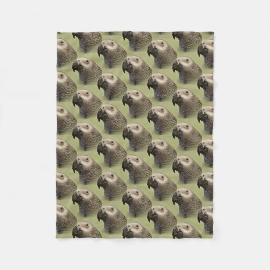Sleek Congo-Afrikaanse grijze papegaai Fleece Deken (Voorkant)
