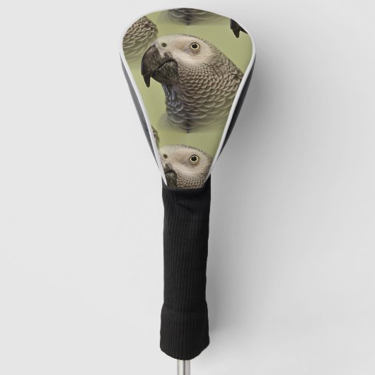 Sleek Congo-Afrikaanse grijze papegaai Golfheadcover (Voorkant)