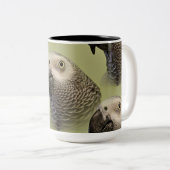 Sleek Congo-Afrikaanse grijze papegaai Tweekleurige Koffiemok (Voorkant rechts)