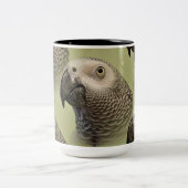 Sleek Congo-Afrikaanse grijze papegaai Tweekleurige Koffiemok (Center)