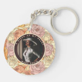 Sleek Dad Fathers Day Gifts Custom Photo Rose Sleutelhanger (Achterkant)