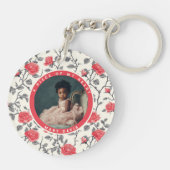 Sleek Family keepsake Custom rose flower Sleutelhanger (Achterkant)