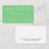 Sleek Font and Sophisticated Mint Green Visitekaartje (Voorkant / Achterkant)