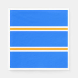 Sleek Fun Bright Blue Yellow White Racing Stripes Servet