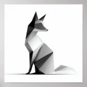 Sleek Geometric Origami Fox Print (Voorkant)