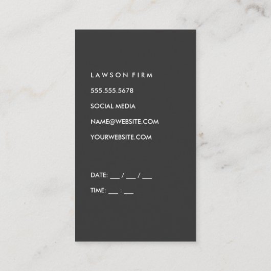 Sleek Grey (afspraak) Afsprakenkaartje (Achterkant)