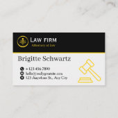 Sleek Law & Justice Business Card | Attorney  Visitekaartje (Achterkant)